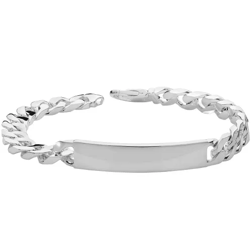 Silver Mens' Curb Id Bracelet 35.40g